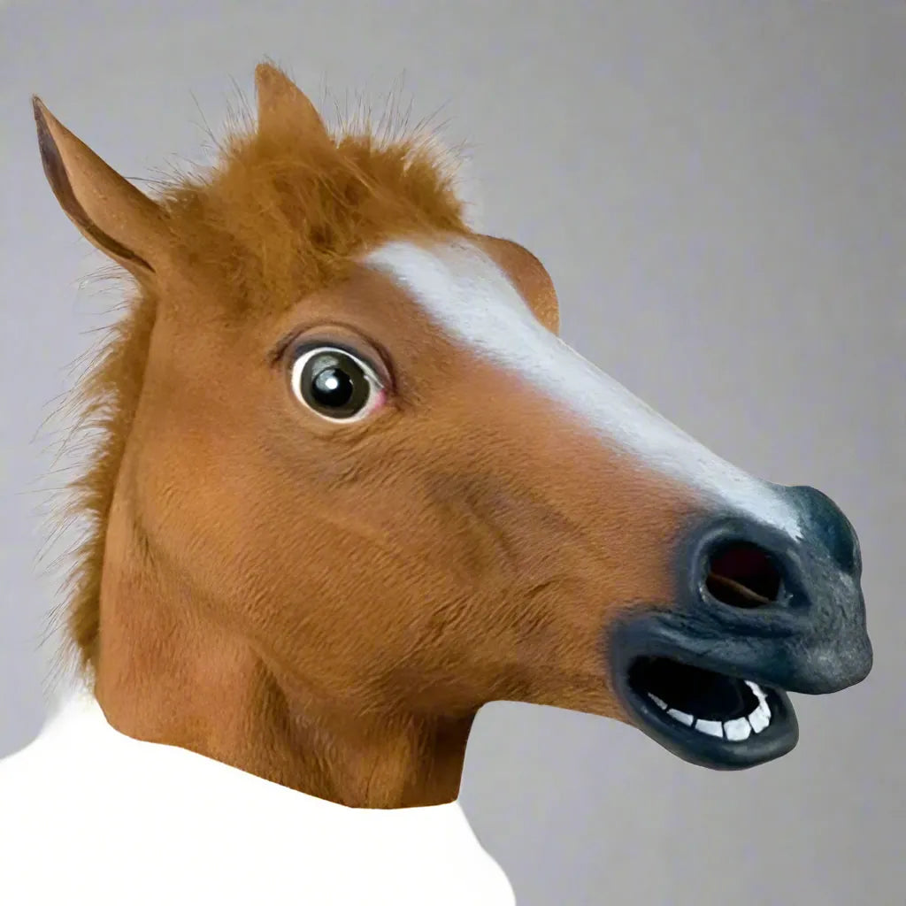 brown horse mask