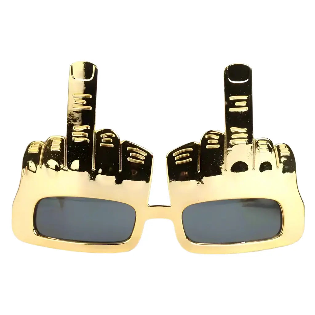 glasses with middle finger