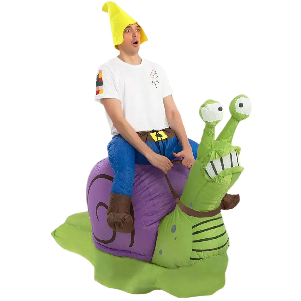 gnome riding snail costume