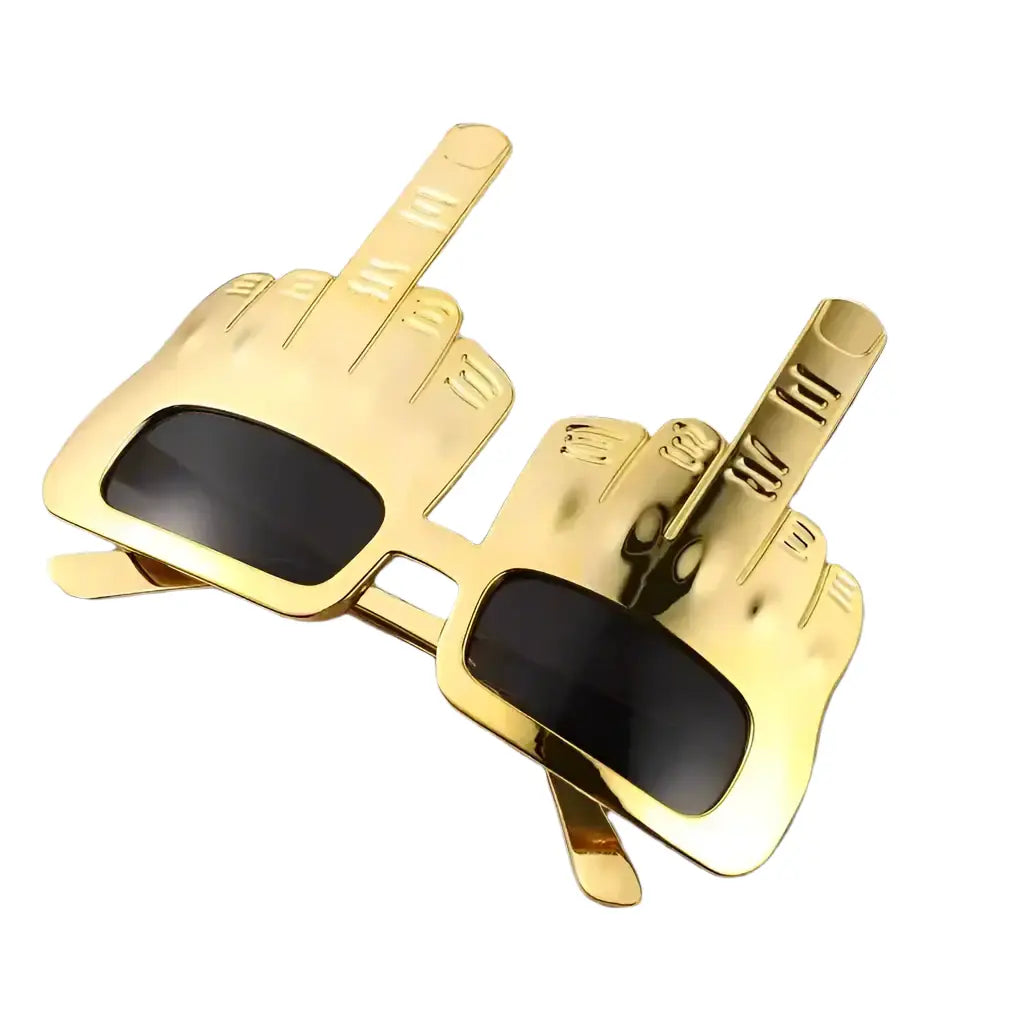 gold middle finger glasses