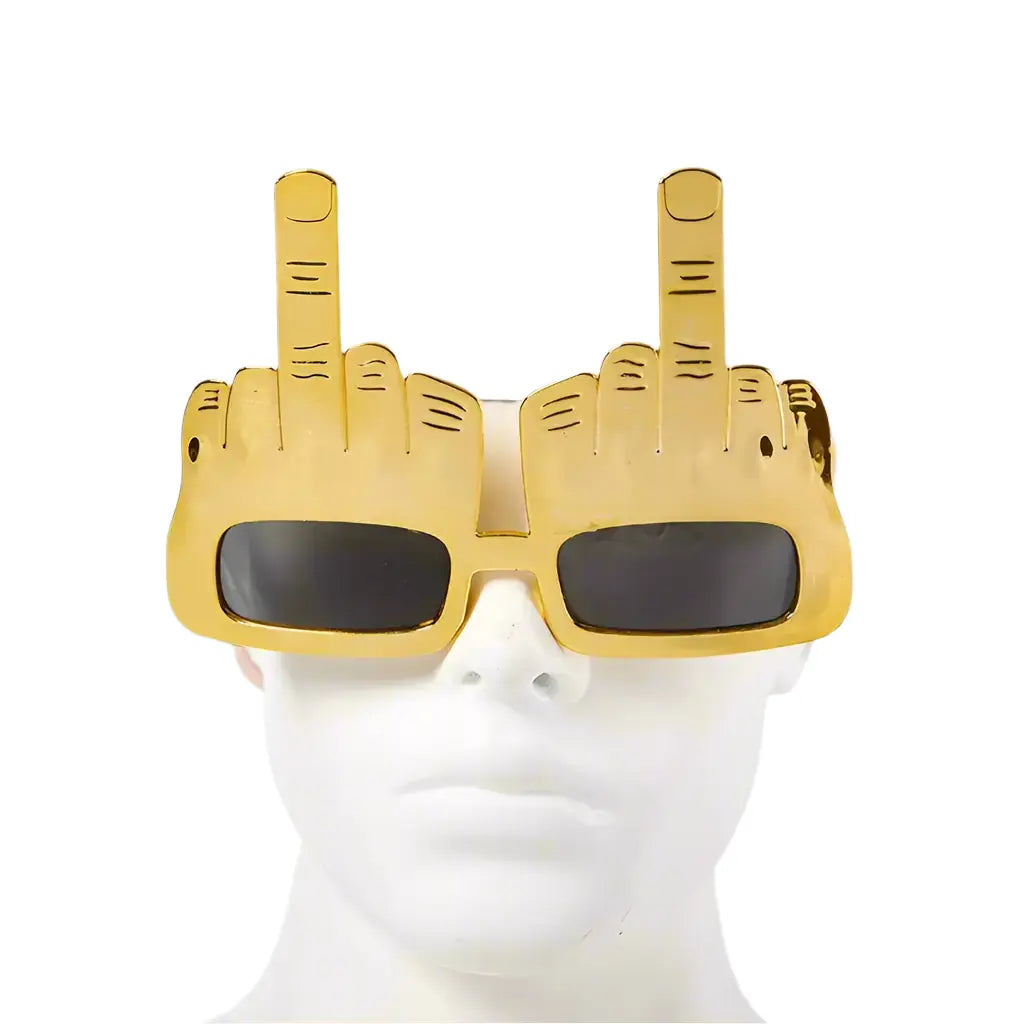 gold middle finger sunglasses