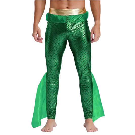 green mermaid man pants