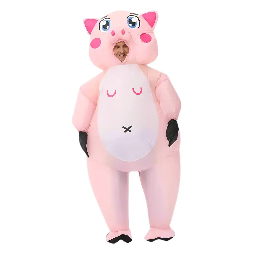 inflatable white pig costume