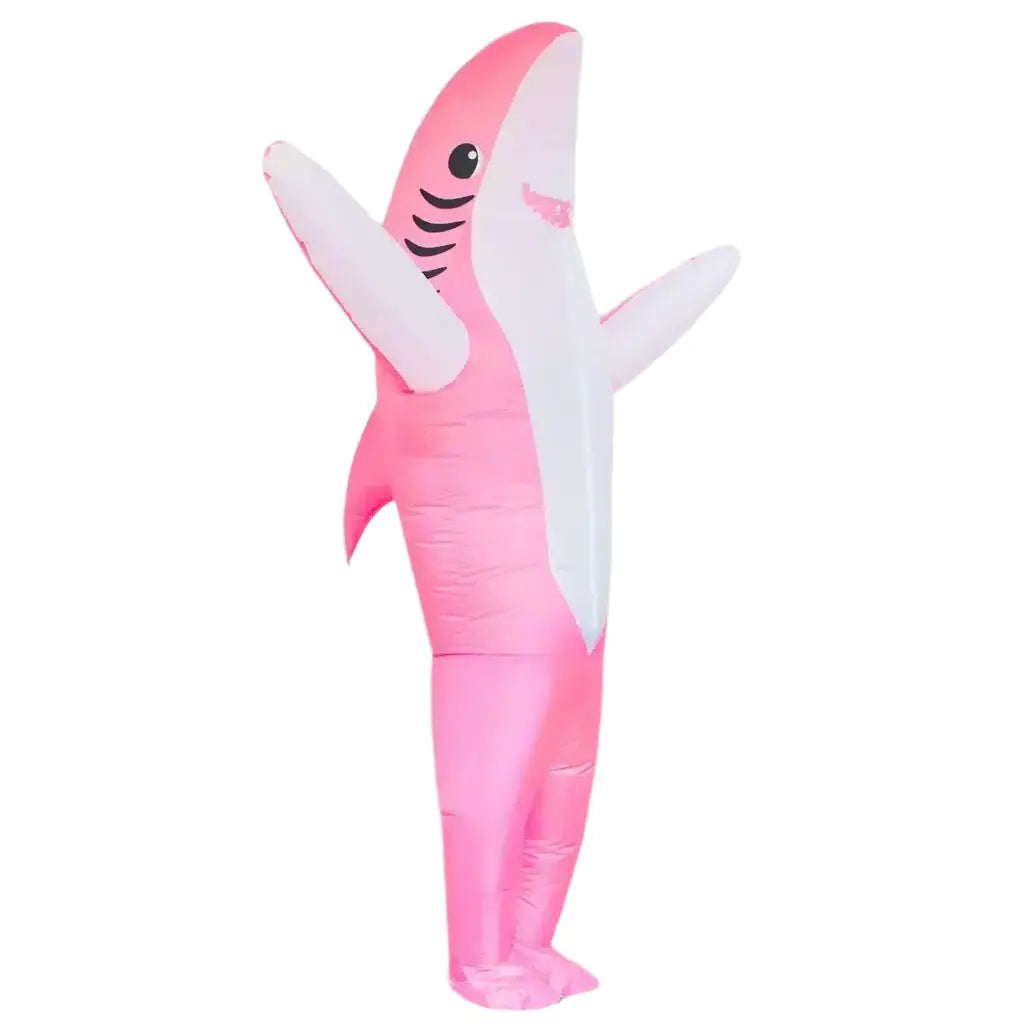 pink inflatable shark costume