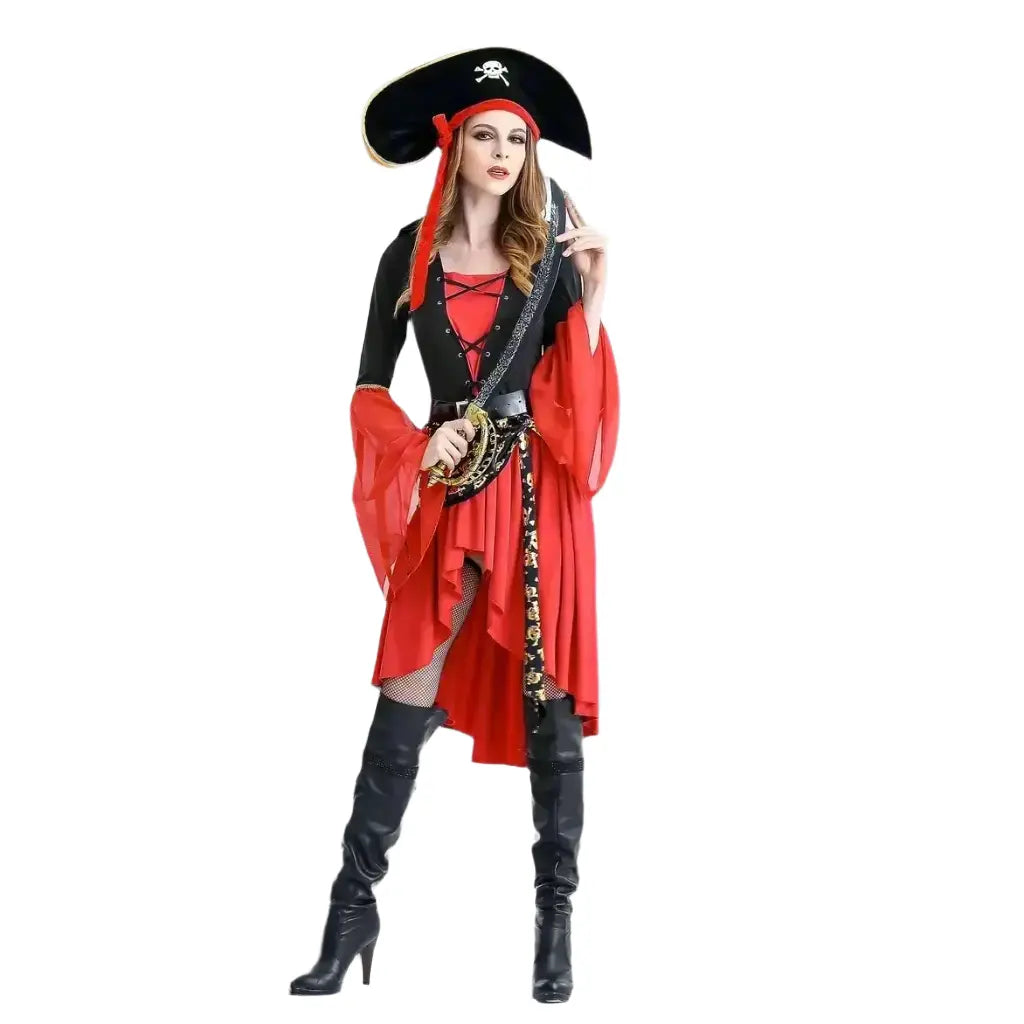 red pirate costume women