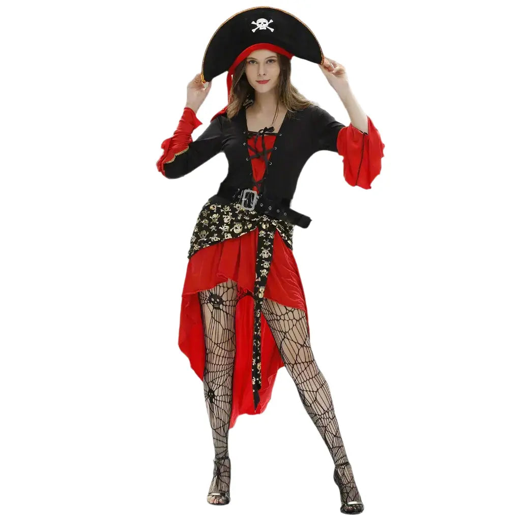 red pirate fancy dress women