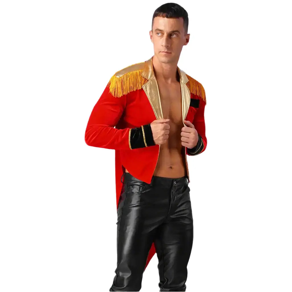 red ringmaster coat