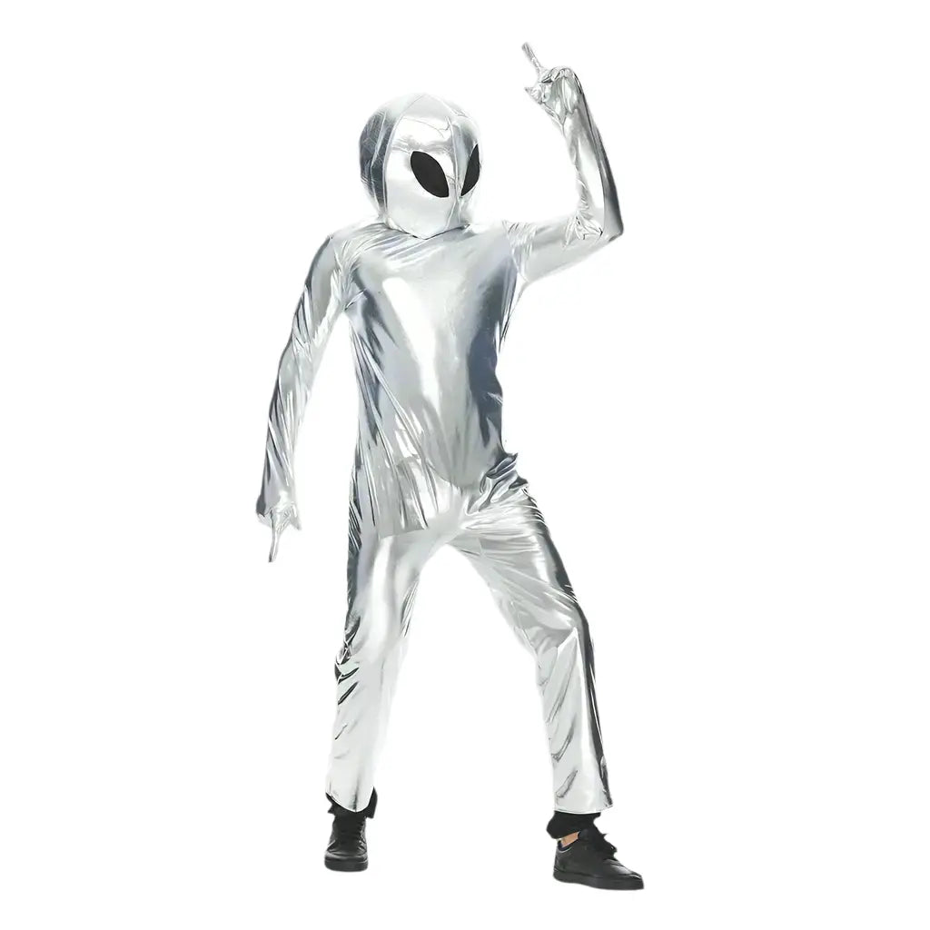silver alien costume