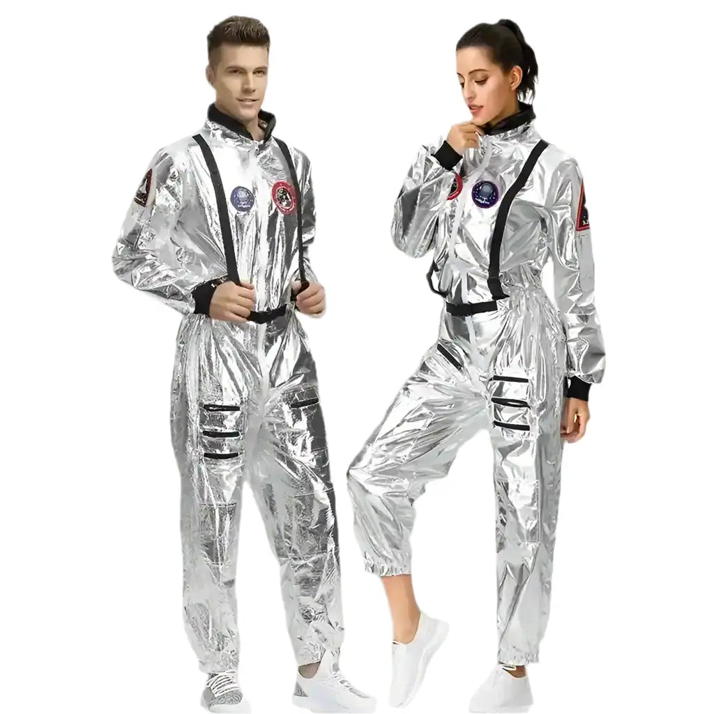 silver space suit costume