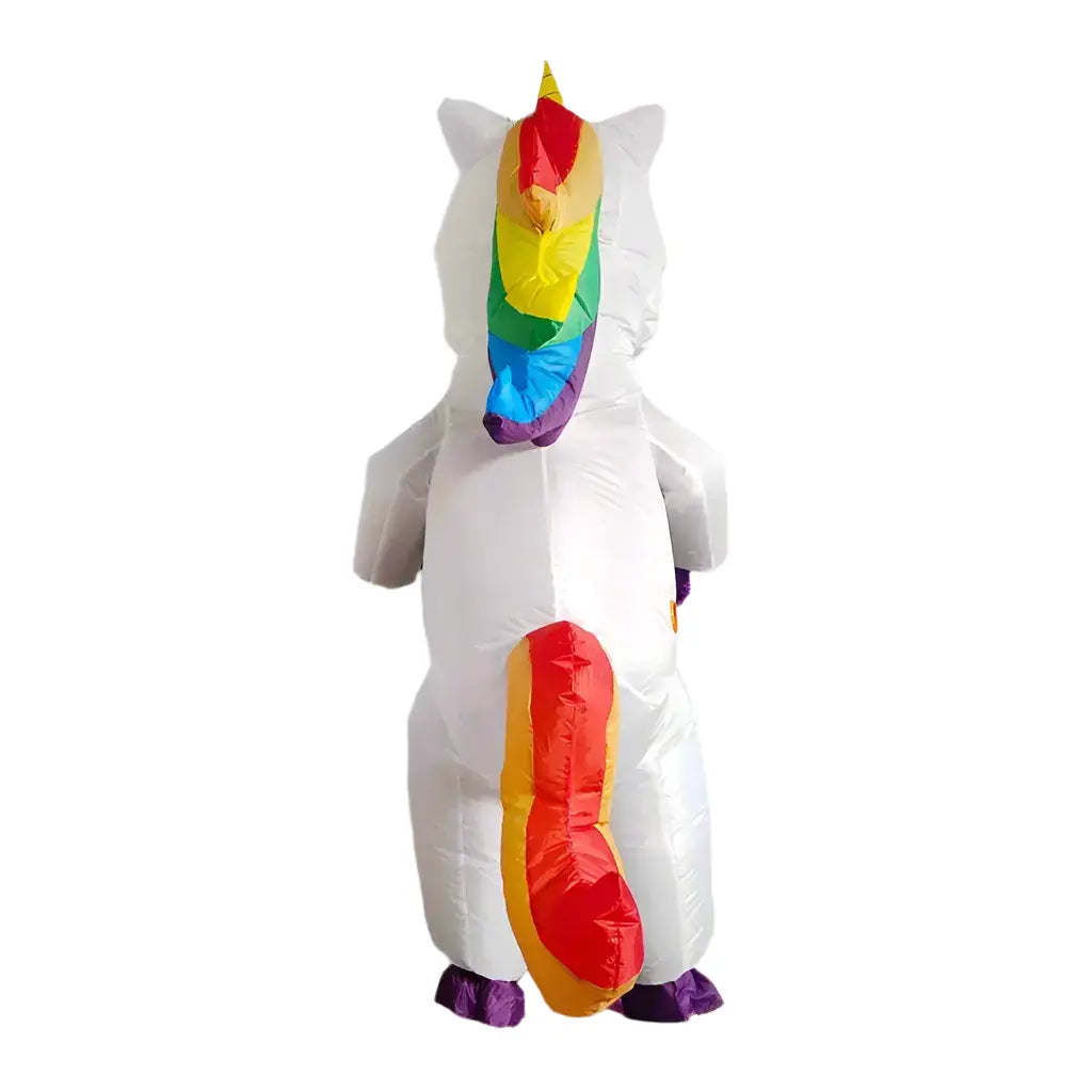 white inflatable unicorn costume