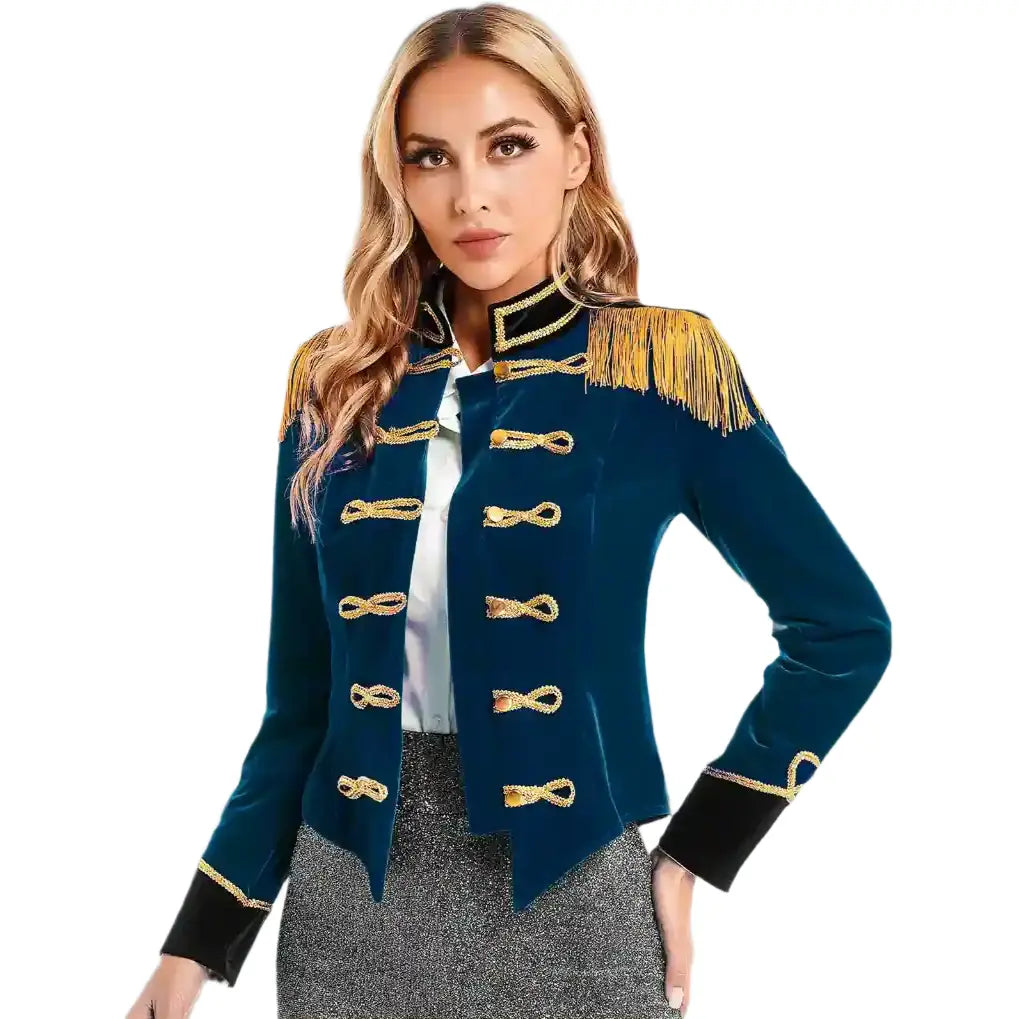 women blue ringmaster costume