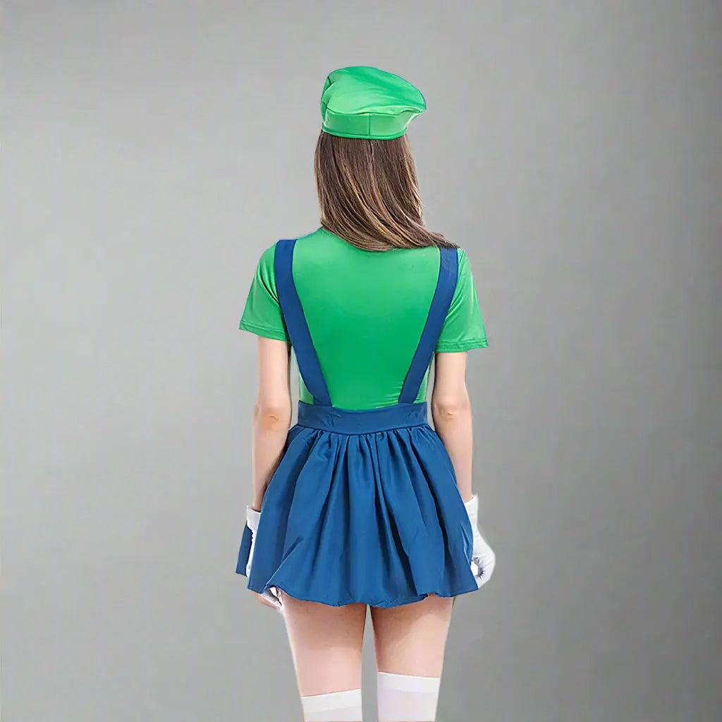 women green luigi costume