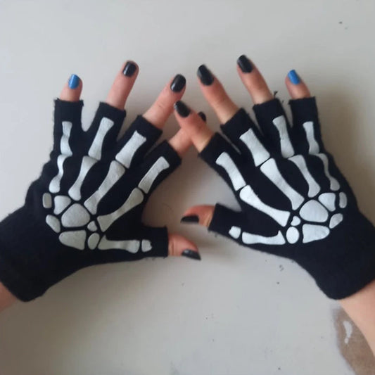 Skeleton Fingerless Gloves