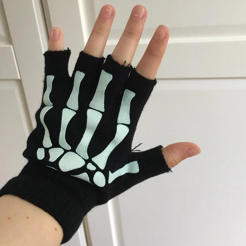 Skeleton Fingerless Gloves