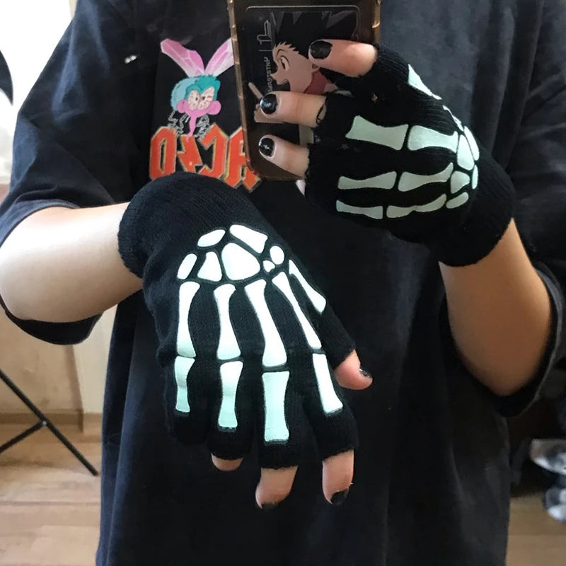 Skeleton Fingerless Gloves