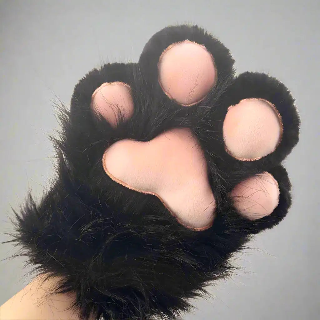 black cat paw gloves